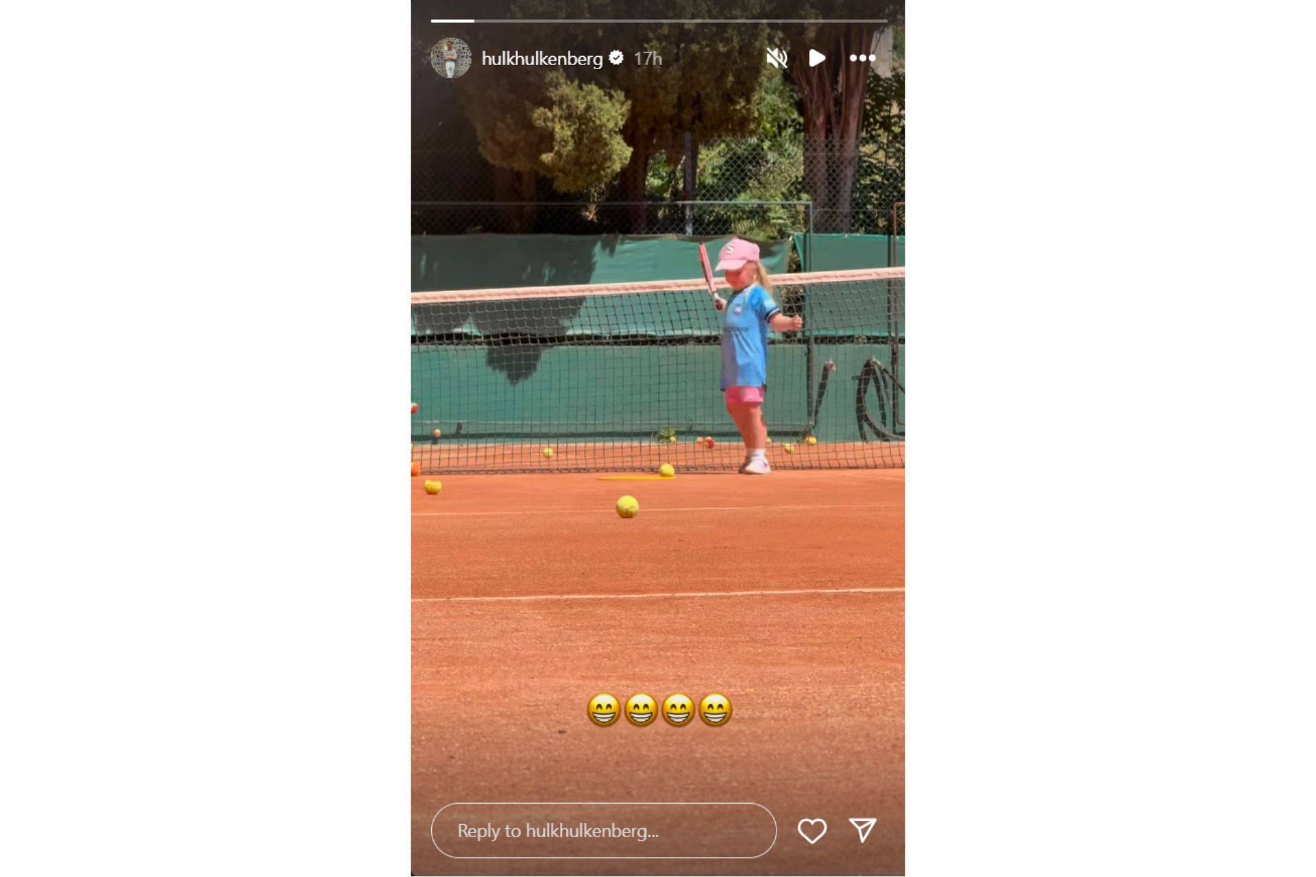 Snapshot of Nico Hulkenberg's daughter on his Story. Credits-Instagram/@hulkhulkenberg